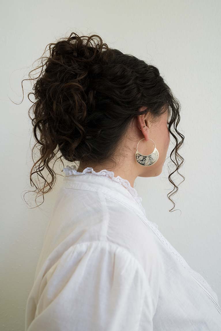 Earrings Haveli Etched Silver Hoop