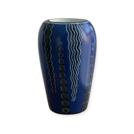 Waxinelichtje Kisii steen XL Donkerblauw