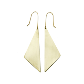 Geometric Brass Offset Triangle Earrings