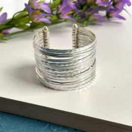Etched & Banded Cuff - Silver