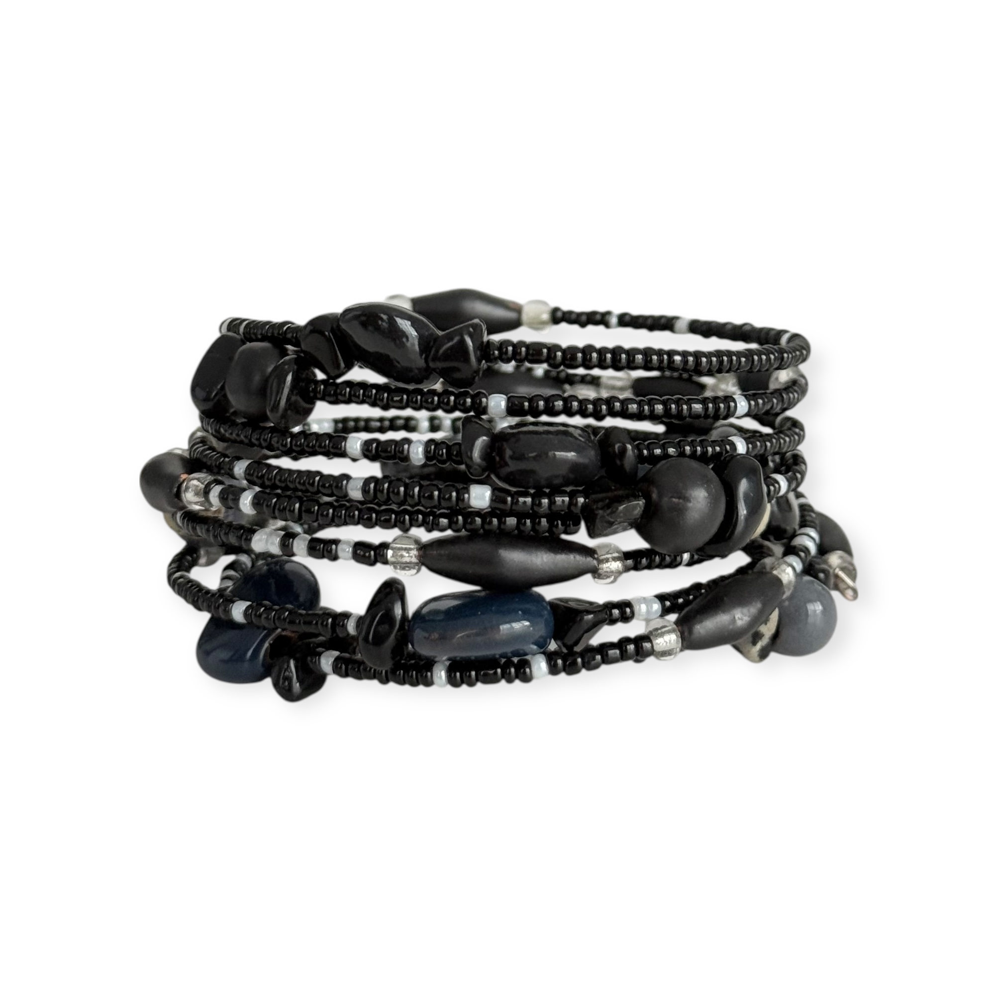 Funky Spiral Mix Armband Mixed Black