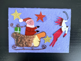 Wenskaart Metal Santa