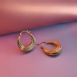 Layered Hoop Earrings Gold
