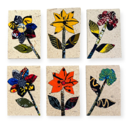 Wenskaarten Flowers set van 6 kaarten