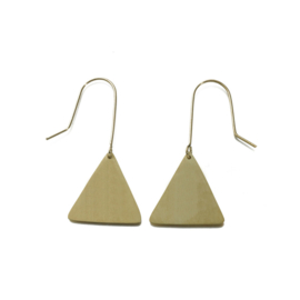 Geometric Brass Triangle Earrings