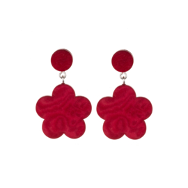 Bloom Studs Dark Red