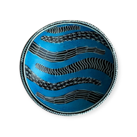 Rond Schaaltje Waves Kisii steen Blauw
