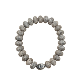 Heren Bracelet Lotuszaad Boeddha platte kraal