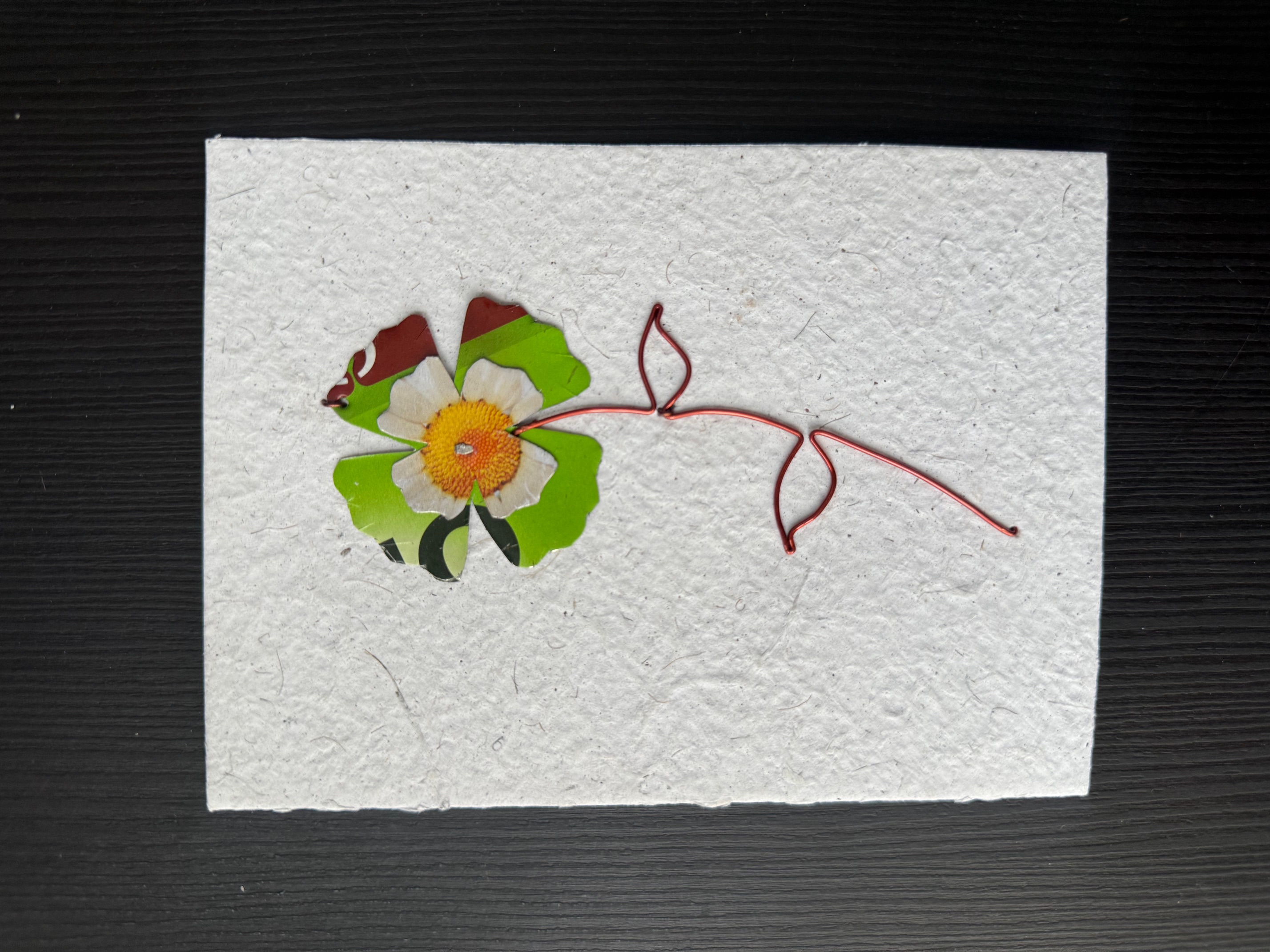 Wenskaart Metal Single Flower