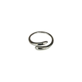 Druppel Ring Silver Dun