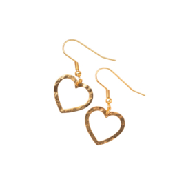 Heart Earrings Hammered