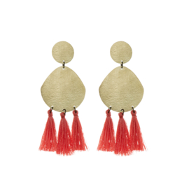 Tassel Trio Earrings Coral