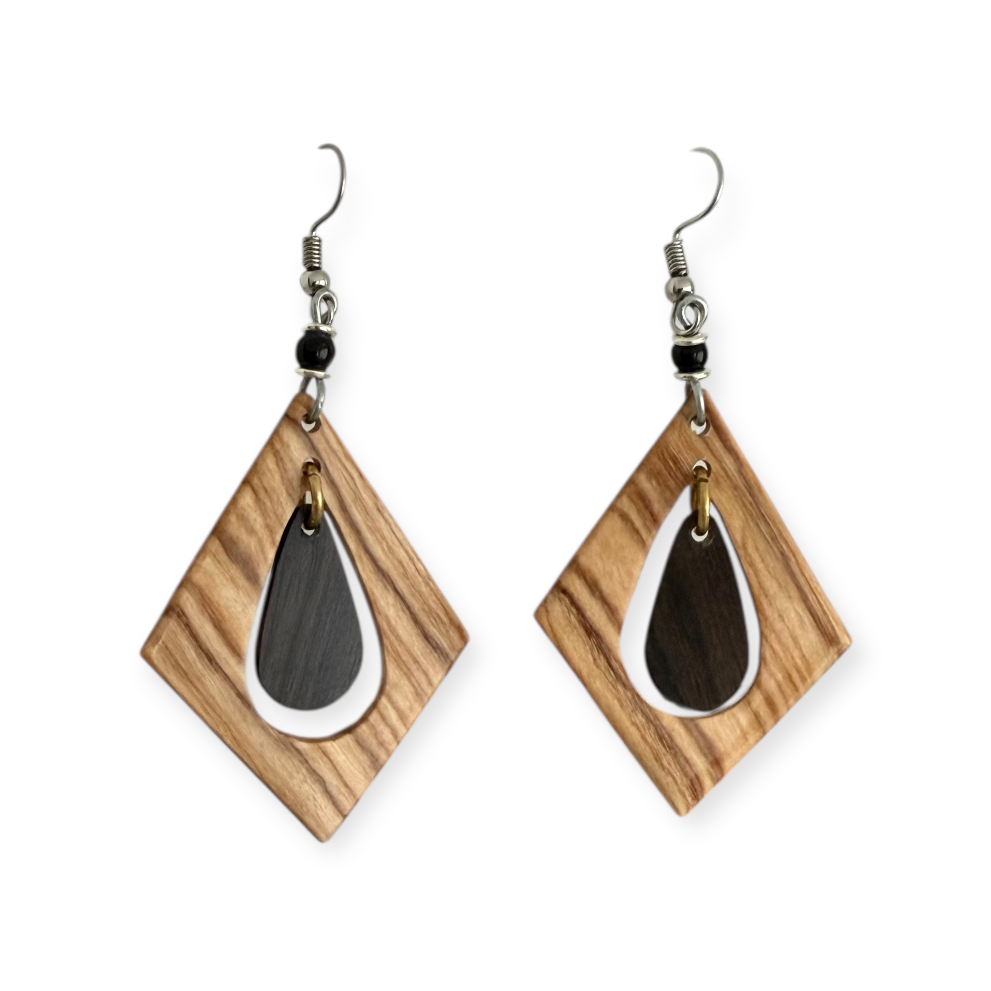 Oorbel Hout Ruit