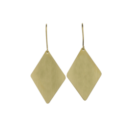 Geometric Brass Diamond Earrings