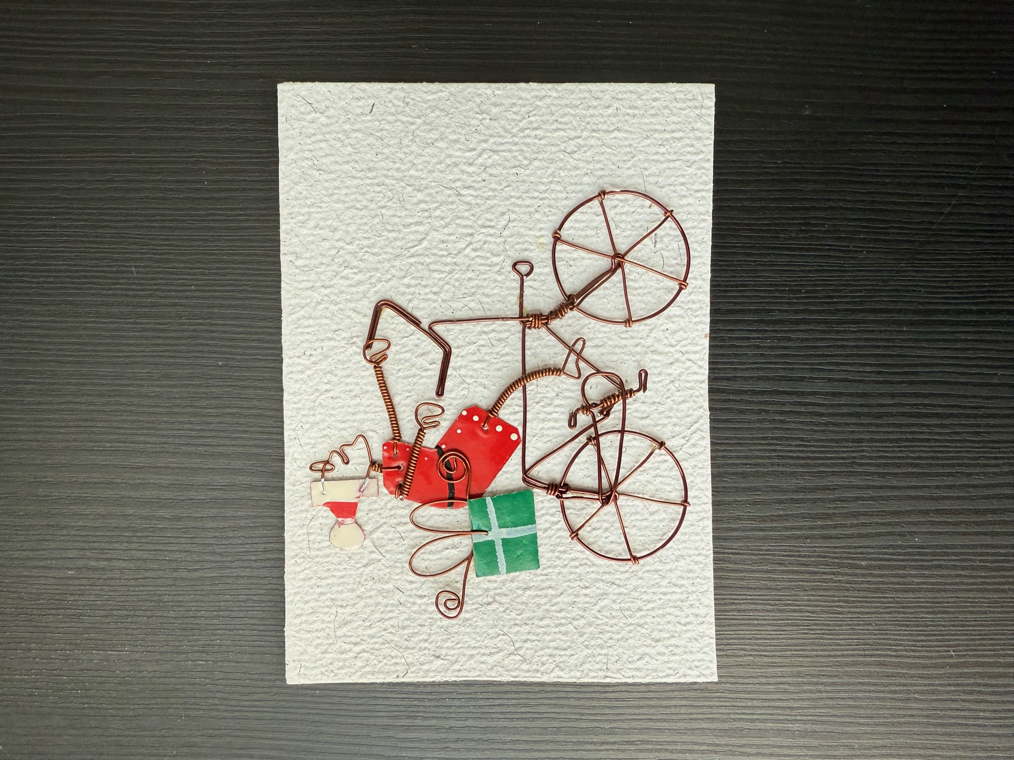 Wenskaart Metal Christmas Bike A