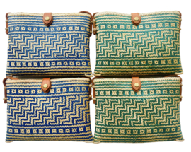 Actie Set van 4 x Crossbody/Schouder Tas Kecil Blauw & Groen