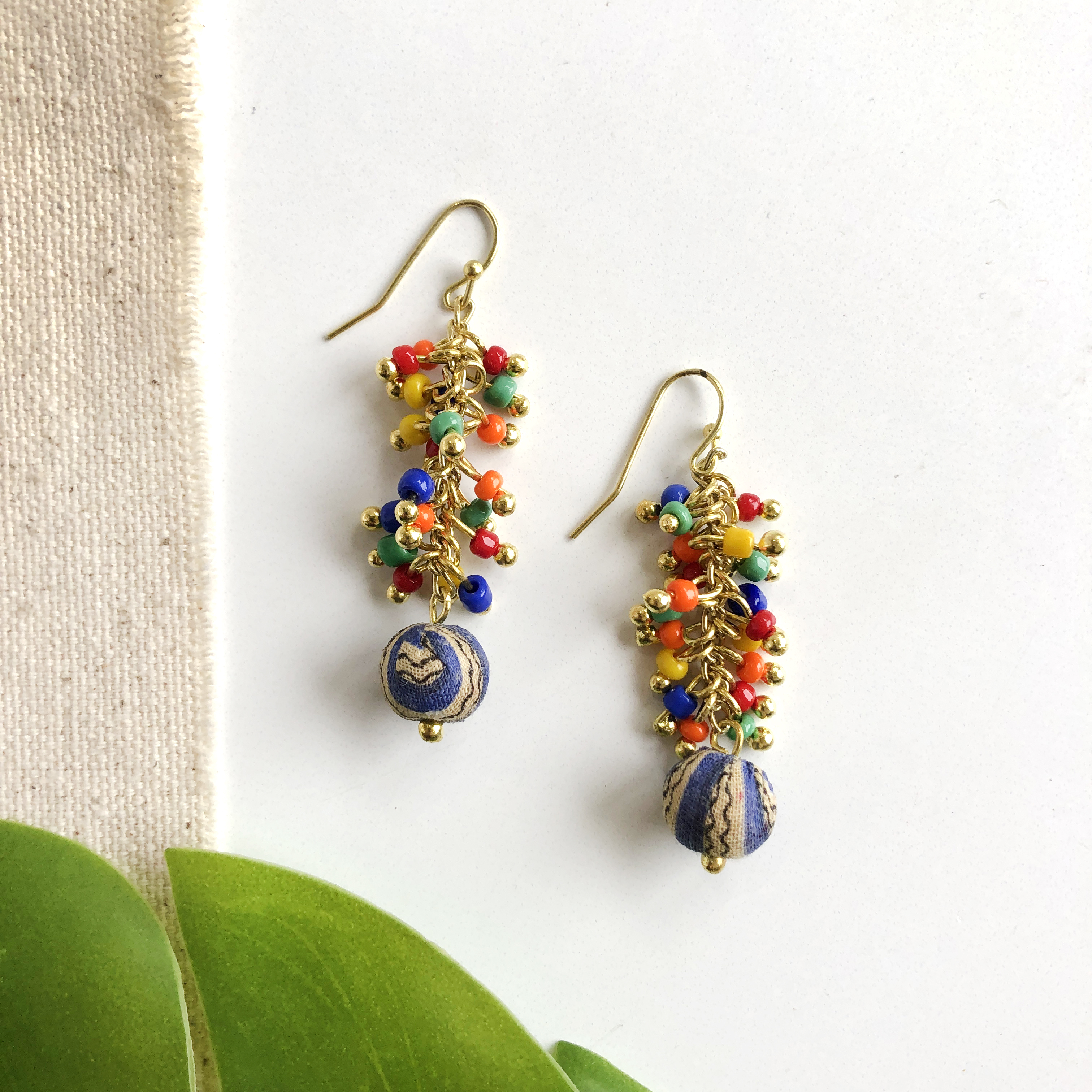 Kantha Confetti Cluster Earrings