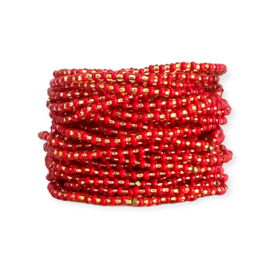 Masai Kralen Armbandje Goldy Red