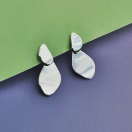 Pebble Link Studs Silver