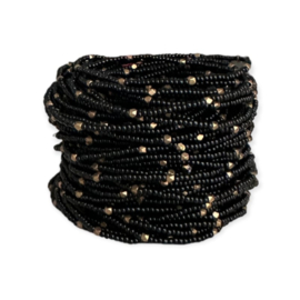 Masai Kralen Armbandje Black + Brass beads