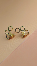 Gold Bumble Bee Stud Earrings