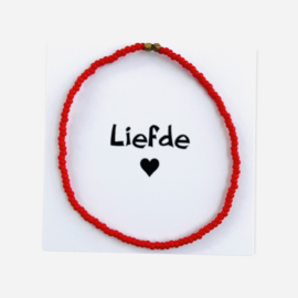 Wens/Gift kaartje met Masai Beads armbandje / verschillende teksten