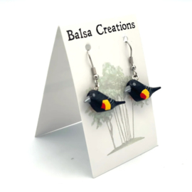 Red Winged Blackbird Earrings
