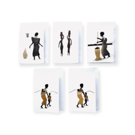 Wenskaarten set van 5 kaarten Family