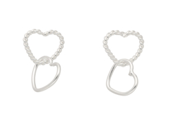 Silver Heart Chain Earrings