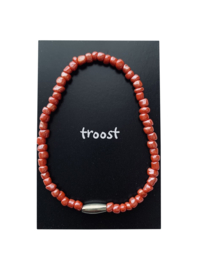 Zwart Wens/Gift kaartje met Masai Beads armbandje
