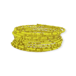 Spiral Bracelet Masai Beads Soft Yellow