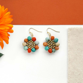 Kantha Sunflower Earrings