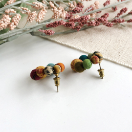 Kantha Hoop Posts Earrings