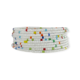 Spiral Bracelet Masai Beads Tiny White