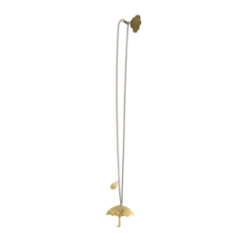 Hammered Brass Umbrella Necklace