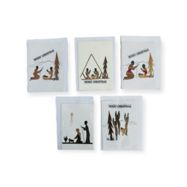 Wenskaarten Merry Christmas set van 5 kaarten