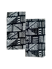 Set van 2 Kitenge Servetten Black & White