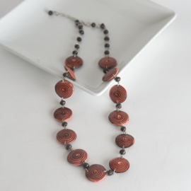 Wilobo Long Necklace Orange & Black