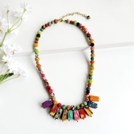 Kantha Fanned Rectangle Necklace