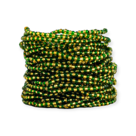 Masai Kralen Armbandje Goldy Darkgreen