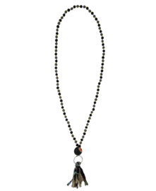 Kantha Noir Tassel Necklace
