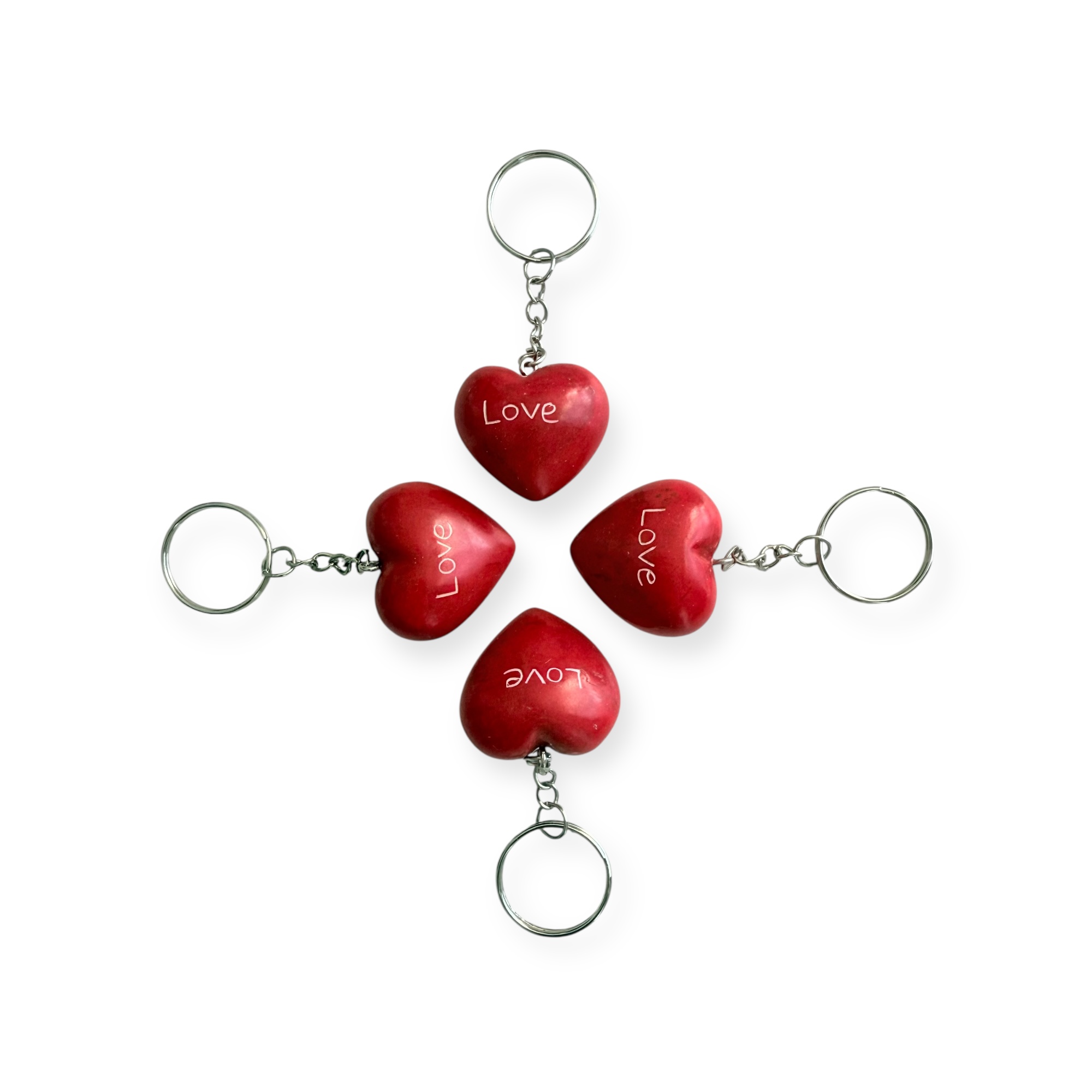 Sleutelhanger Hart Kisii steen Love Rood