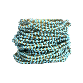 Masai Kralen Armbandje Goldy Blue