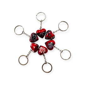 Sleutelhanger Hart Kisii steen Rood