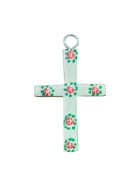 2 x Cross Pendant Kisii steen Assorted Colours