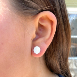 Full Moon Ear Studs - Sterling Silver