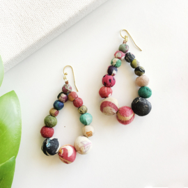 Kantha Graduated Teardrops Earrings