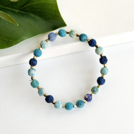 Kantha Azure Dotted Bauble Bracelet
