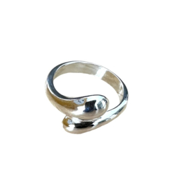 Druppel Ring Silver