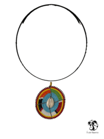 Ketting Masai Choker Shell Turquoise